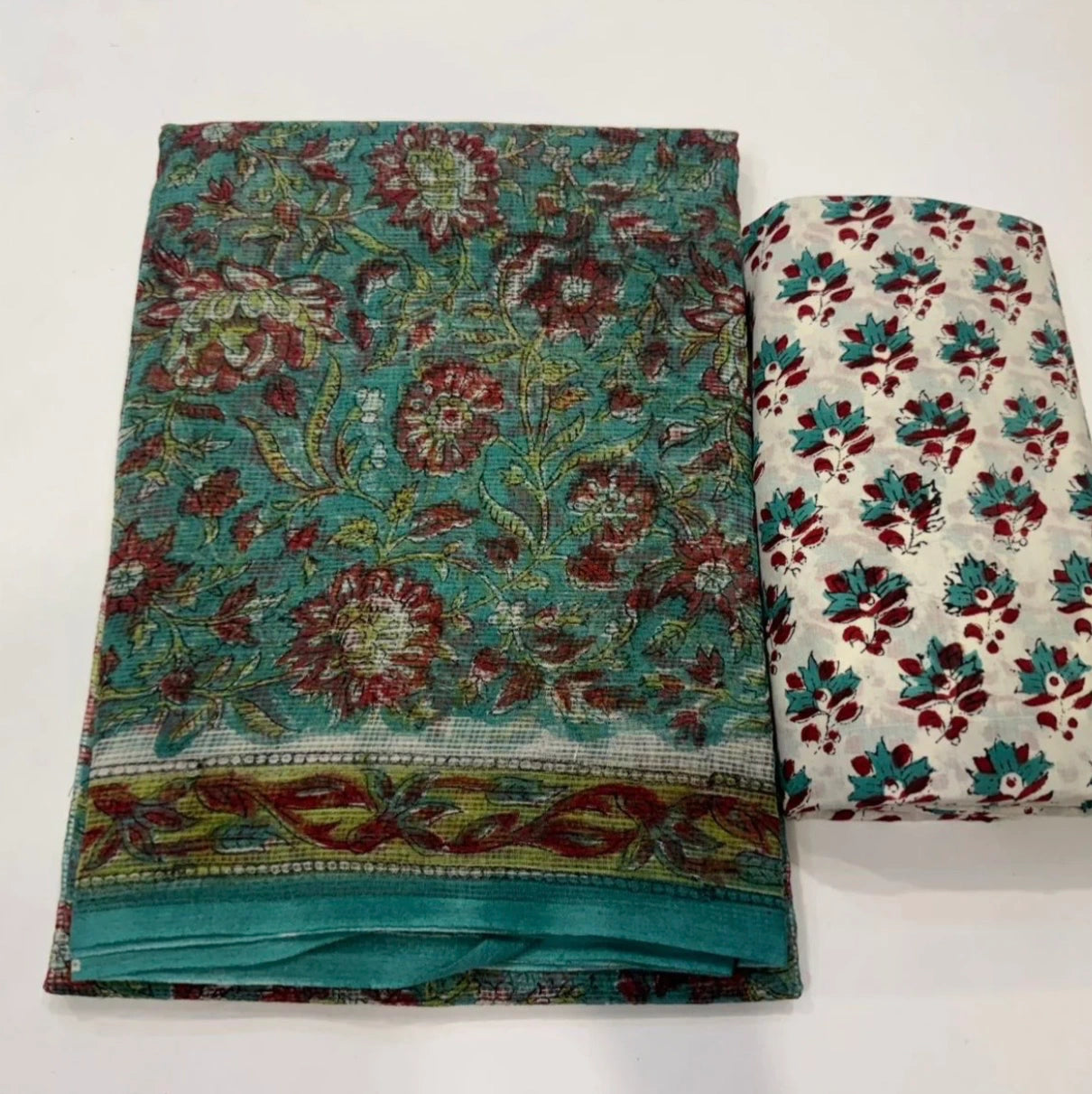 Hand Block Printed Kota Doriya Suit